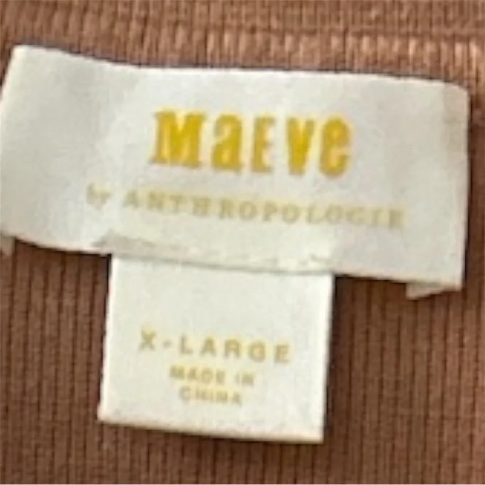Maeve Anthropologie Stripe Collard Sleeveless Sweater Vest Camel White Size XL